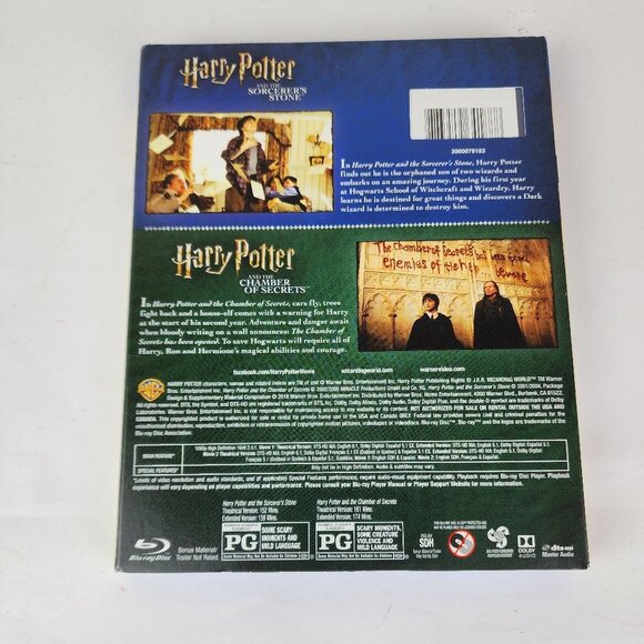 Harry Potter 2 Film Blu Ray Disc Collection Sorcerers Stone and Chamber Secrets - Picture 2 of 4